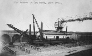 USACE Dredge Keokuk in drydock, June 1921, location unknown